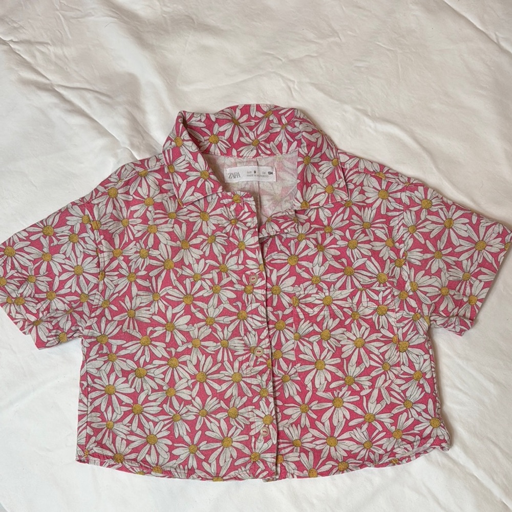 Zara Kids Pink Floral Shirt